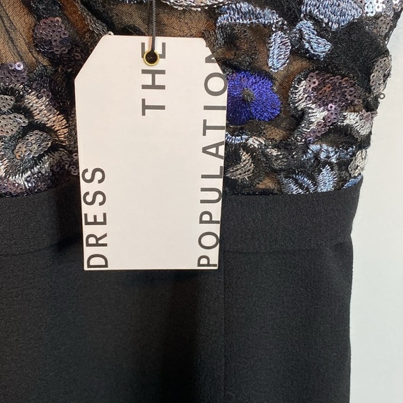 ANTHRO brand DRESS THE POPULATION Giului Sequin Bodice Crepe Sheath DRESS - XS - Picture 7 of 12